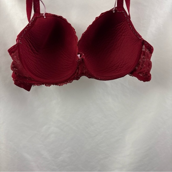 Victoria Secret Women Bra 38DD Red Violet Lace Dream Angels Lined Demi Underwire - Picture 10 of 16